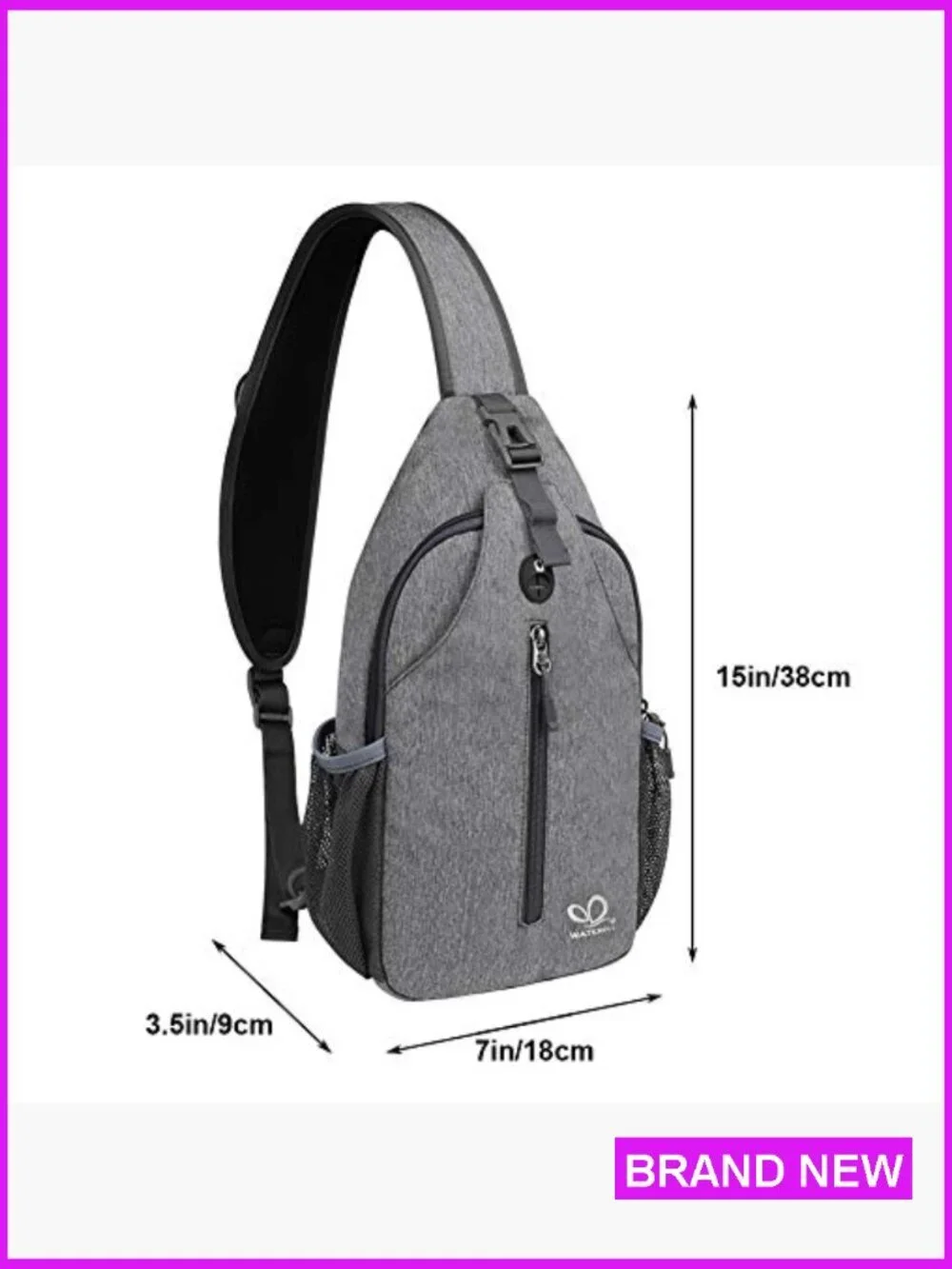 Crossbody Sling Backpack Travel Daypack Hiking Chest Bag Multiple Pockets